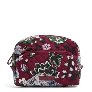 VERA BRADLEY~MINI SIZE~ICONIC Zip Cosmetic Bag~BORDEAUX BLOOMS~GORGEOUS~BNWT! - Picture 1 of 2