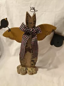 Handmade Wood Cat Figurine - Picture 1 of 4