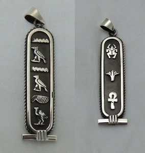 PUT YOUR hieroglyphic NAME On Elegant Sterling Silver Egyptian CARTOUCH necklace - Picture 1 of 4