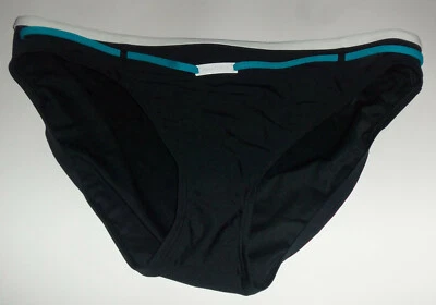 NWT  WOMENS NAUTICA BLACK W/ SEA BLUE ACCENT BIKINI BOTTOM   SIZE 12 - Image 1 of 3
