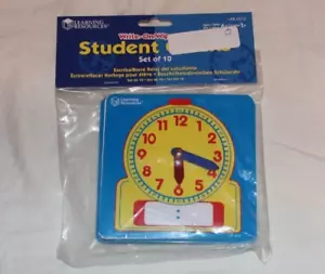 Learning Resources Write and Wipe Student Clocks, Set of 10 - Picture 1 of 1