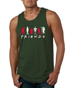 Camiseta sin mangas Icónica Holiday Movie Charcters Friends Parody roja blanca para hombre - Imagen 1 de 3