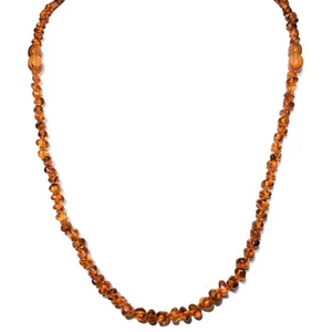 CHARGED Natural Lithuanian Cognac Baltic Amber 24" Necklace + Selenite Charger - Picture 1 of 13