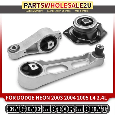 3pcs New Engine Motor Mount for Dodge Neon 2003 2004 2005 L4 2.4L Turbocharged - Image 1 of 4