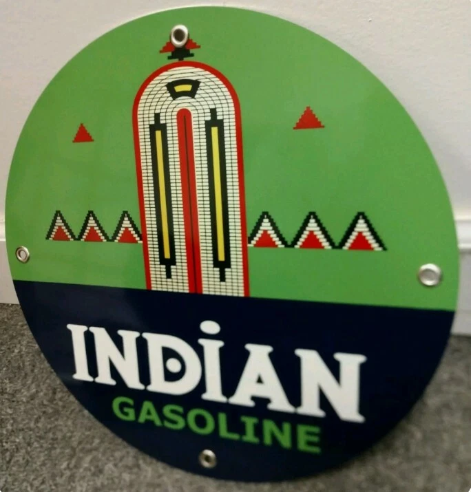 Indian Gasoline Gas Oil Sign - Image 1 of 1