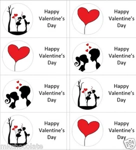 40 etichette/adesivi Happy San Valentino (a) torte/dolci/sacchetti regalo/regali - Foto 1 di 1
