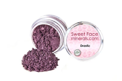 DRASTIC EYE SHADOW Jar Mineral Makeup Bare Skin Purple Liner Loose Powder Cover - Image 1 of 3