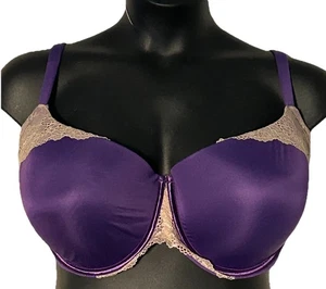 Cacique Pflaume Satin Bügel BH Vollflächiger Halt Gr. 44H - Bild 1 von 9