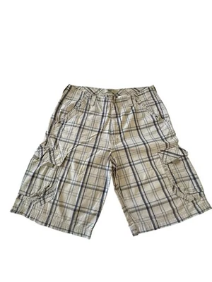 Bermuda chino xadrez xadrez azul marinho bege W34 100% algodão por WRANGLER - Imagem 1 de 4