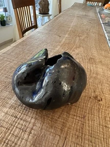 Special Pottery Vase Folded Articulated Glazed Midcentury Rare Approx 7cm Tall - Picture 1 of 16
