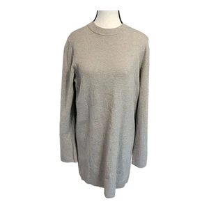 Forever 21 Dress Size Large Gray Sweater Mini Long Sleeve Crew Neck Minimalist - Picture 1 of 12