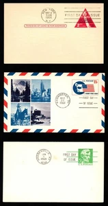 3-DIFFERENT VINTAGE 1956-66-68 U.S. FIRST DAY OF ISSUE FIPEX POSTAL CARDS - Picture 1 of 2