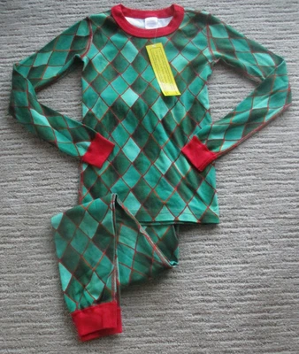 NWT HANNA ANDERSSON ~ GREEN & RED PAJAMA SET ~ 140 ~ sz. 10 ~HOLIDAYS!!!!!!!!! - Image 1 of 4