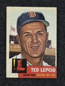 1953 TOPPS BASEBALL CARD #18 TED LEPCIO BOSTON RED SOX  EX-EXMT - Picture 1 of 2