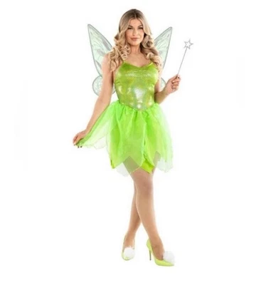 NEW! Morph Costume Women’s Green Fairy Costume & Wings Tinker Bell Dress Size L - Image 1 of 4