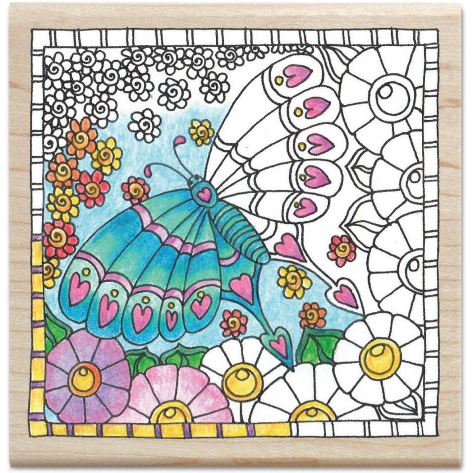 Sello de goma montado en madera Butterfly Color Me HAMPTON ART PS1026 nuevo Foto 1 de 1