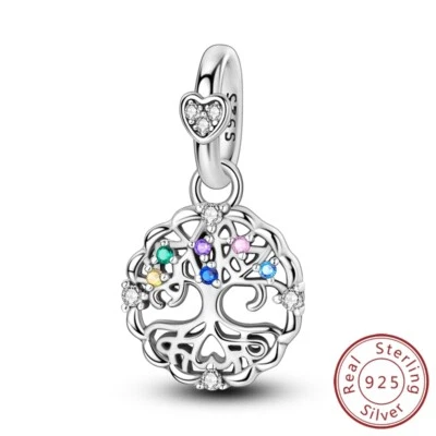 MULA Frauen Solid 925 Sterling Silber DIY Charm Familienleben Baum Für Armbänder - Bild 1 von 4