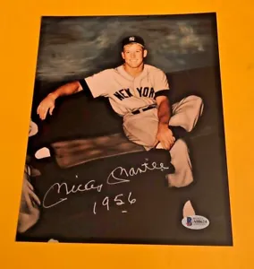 MICKEY MANTLE SIGNED GALLO 8X10 PHOTO W/1956 INSCRIPTION BECKETT CERTIFIED - Picture 1 of 2
