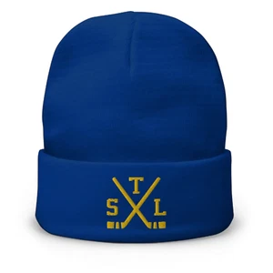 St. Louis Hockeyschläger Retro Blau Winter Beanie Mütze Cap - Bild 1 von 7