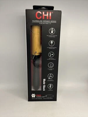 CHI Ceramic Tourmaline 1" Curling Iron Matte Black Brand New - Image 1 of 4