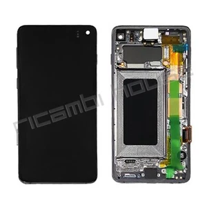 DISPLAY SAMSUNG ORIGINALE G973 PRISM NERO S10 2019 TOUCH LCD SCHERMO GH82-18850A - Imagen 1 de 1
