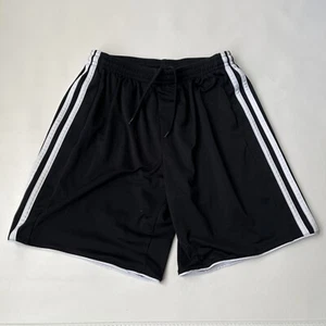 Adidas Youth Shorts Size Large Black/White Climalite 13/14 - Picture 1 of 3