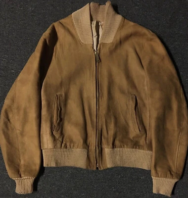 Chaqueta Bomber De Colección Años 50 Desteñida Distress Gamuza S Conmatic Cremallera Vaquero Motociclista Grunge Foto 1 de 4
