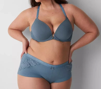 Lane Bryant CACIQUE Algodón BOYSHORT Panty FLINT AZUL GRIS ENCAJE Plus 26/28 Nuevo con Etiquetas Foto 1 de 3