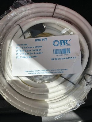 PPC 606211-PPC HSD Kit 12ft 6ft Coax Jumper , 7ft Cat 5e Jumper , 2-Way Splitter - Image 1 of 4
