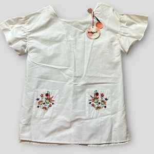 NEW Hayden Girls Navy Embroidered Flutter Sleeve Blouse size 11/12 NWT - Picture 1 of 6
