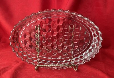 Fostoria American 浮动花园 11.5 英寸 x 8 英寸火抛光 #2056 线 — 第 1/4 张图片