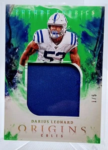 2020 Panini Origins Fabric Of the Future Emerald- Darius Leonard /5 Colts! SSP - Picture 1 of 2