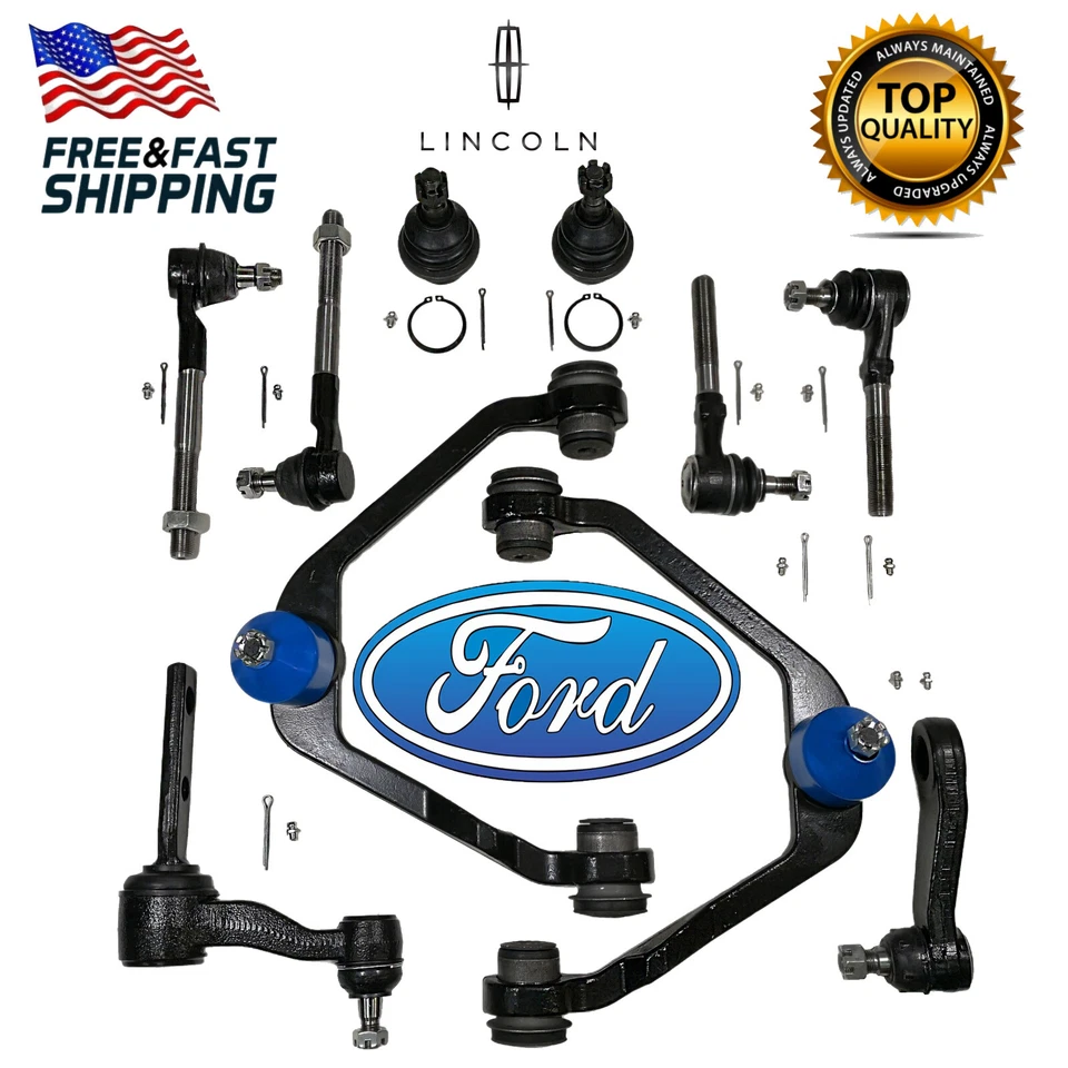 10 pcs Suspension Part Kits Control Arm Ball Joint Tie Rod End Pitman Idler Arm - Image 1 of 4