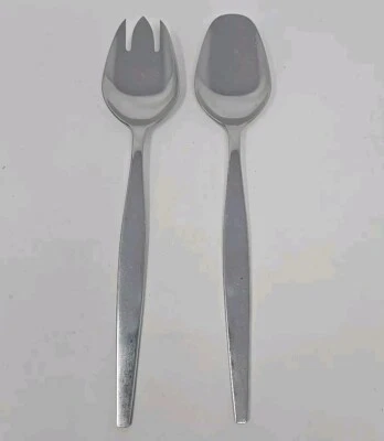 Набор салатных ложек и вилок MCM 2 шт. Gense Sweden 18-8 нержавеющая сталь 10 3/4 дюйма - Изображение 1 из 4
