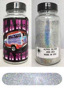 Blakes Metal Flake .008 Alpha Silver prismatic Hot Rod custom automotive 2oz jar - Picture 1 of 2