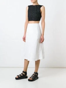 NEW T By Alexander Wang A-line Midi White Skirt Size 2 - Picture 1 of 8