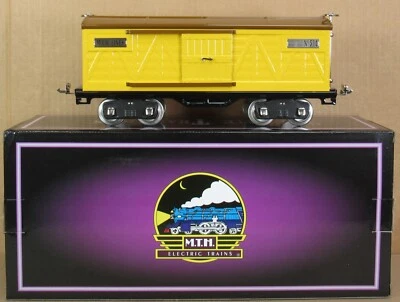 MTH Tinplate Traditions 10-1085 No. 500 Yellow Boxcar Standard Gauge NOS - Image 1 of 4