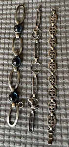 Three Vintage Sterling Silver Bracelets-6 3/4 To 7 1/4 In - Picture 1 of 10