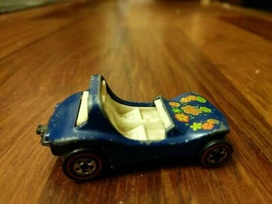 1969 Hot Wheels Dune Daddy Redline Blue w/Flowers 1/64 - Picture 1 of 6