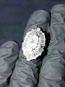 Lady's Platinum and Diamond Ballerina Ring/Pendant Size 4.25 *READ DESCRIPTION* - Picture 1 of 24