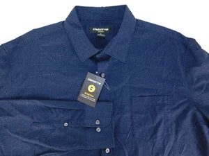 Claiborne Mens Designer Navy Dotted Casual Stretch Shirt XL NEW $44 - Picture 1 of 14