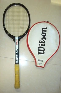 Vintage 1970s Wilson SV-1000 Wooden Tennis Racket & Cover - Picture 1 of 3