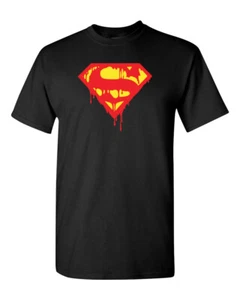 Camisa de manga corta con logotipo de Superman's Death Bloody para hombre mezcla algodón tallas múltiples - Imagen 1 de 7