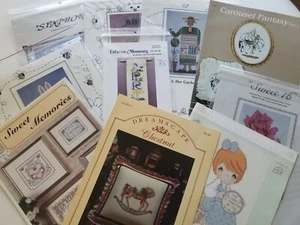 Cross Stitch Pattern Charts Vintage Flowers Horses Mixed Lot 10 - Picture 1 of 6
