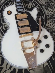 Gibson Custom Shop Japan Ltd '57 Les Paul Custom White 3PU Bigsby Light Aged - Picture 1 of 12