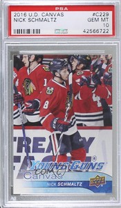 2016 Upper Deck UD Canvas Young Guns Nick Schmaltz #C229 PSA 10 GEM MT Rookie RC