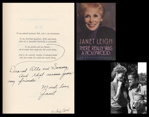 JANET LEIGH Autographed Signed Book THERE REALLY WAS A HOLLYWOOD Sammy Davis Jr Cover