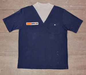 Men's VTG 60s Blue Union 76 Uniform Shirt Sz M 1960s Kurt Cobain Tshirt - Picture 1 of 6