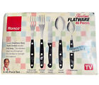 Ronco  Showtime  Full Tang  Stainless Steel & Wood Handle 40 Pieces Flatware Set