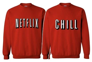 🔥 Sudadera a juego Netflix y Chill pareja atracón programas de televisión películas equipo nocturno - Imagen 1 de 9